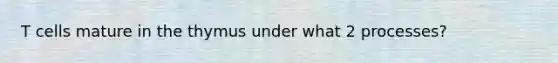 T cells mature in the thymus under what 2 processes?