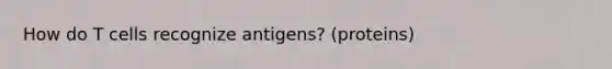 How do T cells recognize antigens? (proteins)