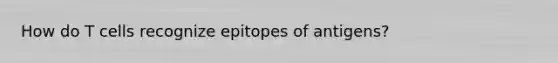 How do T cells recognize epitopes of antigens?