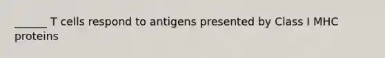 ______ T cells respond to antigens presented by Class I MHC proteins