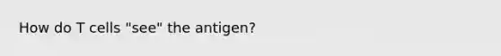 How do T cells "see" the antigen?