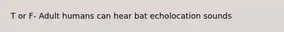 T or F- Adult humans can hear bat echolocation sounds