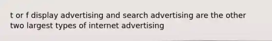 t or f display advertising and search advertising are the other two largest types of internet advertising