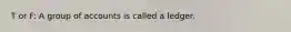 T or F: A group of accounts is called a ledger.