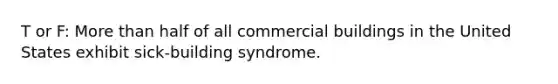 T or F: More than half of all commercial buildings in the United States exhibit sick-building syndrome.