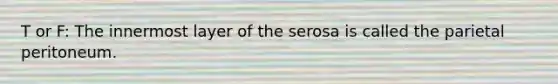 T or F: The innermost layer of the serosa is called the parietal peritoneum.