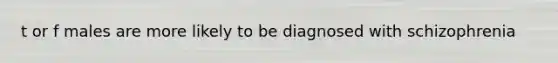 t or f males are more likely to be diagnosed with schizophrenia