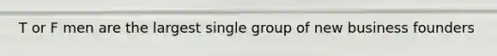 T or F men are the largest single group of new business founders