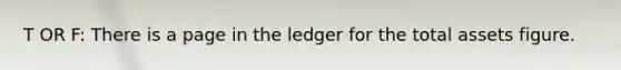 T OR F: There is a page in the ledger for the total assets figure.