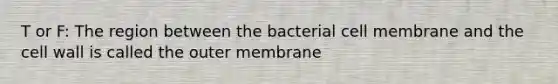 T or F: The region between the bacterial cell membrane and the cell wall is called the outer membrane