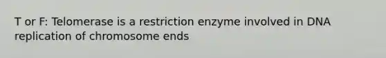 T or F: Telomerase is a restriction enzyme involved in DNA replication of chromosome ends