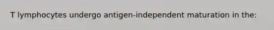 T lymphocytes undergo antigen-independent maturation in the: