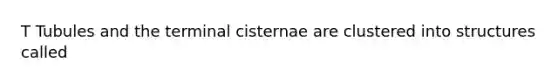 T Tubules and the terminal cisternae are clustered into structures called