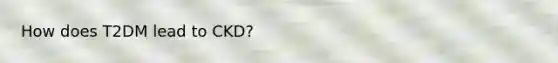 How does T2DM lead to CKD?