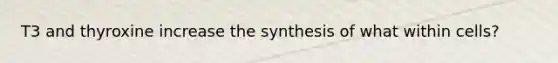 T3 and thyroxine increase the synthesis of what within cells?