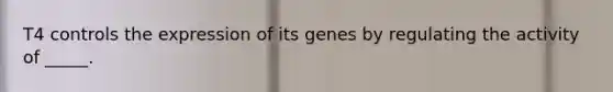 T4 controls the expression of its genes by regulating the activity of _____.