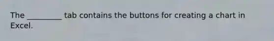 The _________ tab contains the buttons for creating a chart in Excel.