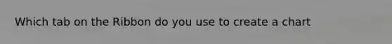 Which tab on the Ribbon do you use to create a chart