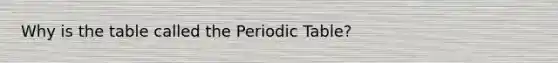 Why is the table called the Periodic Table?