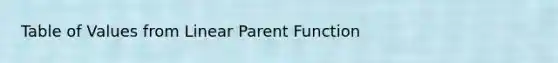 Table of Values from Linear Parent Function