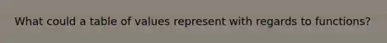 What could a table of values represent with regards to functions?