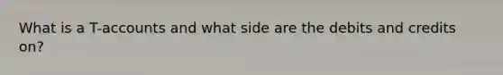 What is a T-accounts and what side are the debits and credits on?