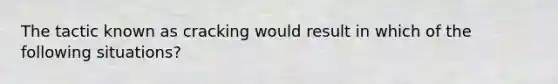 The tactic known as cracking would result in which of the following situations?