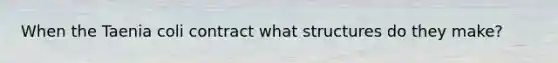 When the Taenia coli contract what structures do they make?