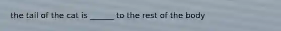 the tail of the cat is ______ to the rest of the body