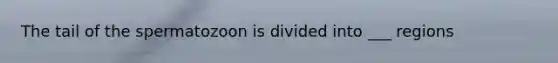 The tail of the spermatozoon is divided into ___ regions