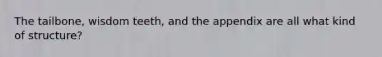 The tailbone, wisdom teeth, and the appendix are all what kind of structure?