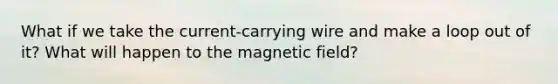 What if we take the current-carrying wire and make a loop out of it? What will happen to the magnetic field?