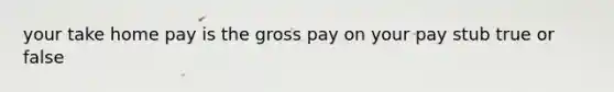 your take home pay is the gross pay on your pay stub true or false