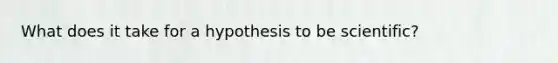 What does it take for a hypothesis to be scientific?