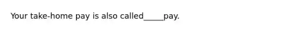 Your take-home pay is also called_____pay.