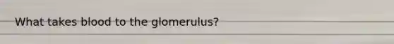 What takes blood to the glomerulus?