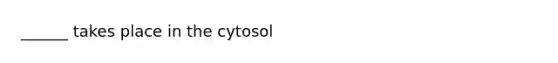 ______ takes place in the cytosol