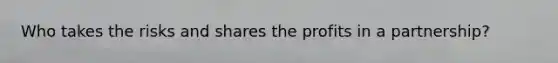 Who takes the risks and shares the profits in a partnership?
