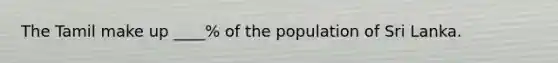 The Tamil make up ____% of the population of Sri Lanka.