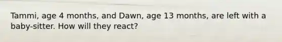 Tammi, age 4 months, and Dawn, age 13 months, are left with a baby-sitter. How will they react?