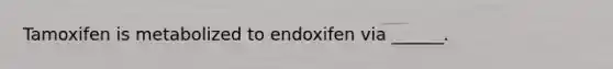 Tamoxifen is metabolized to endoxifen via ______.