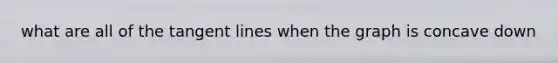 what are all of the tangent lines when the graph is concave down
