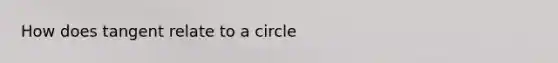 How does tangent relate to a circle