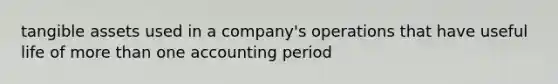 tangible assets used in a company's operations that have useful life of more than one accounting period