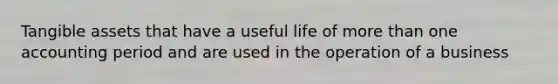 Tangible assets that have a useful life of more than one accounting period and are used in the operation of a business