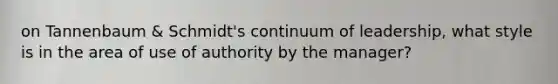 on Tannenbaum & Schmidt's continuum of leadership, what style is in the area of use of authority by the manager?