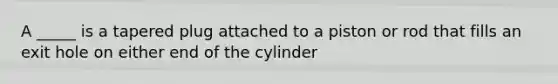 A _____ is a tapered plug attached to a piston or rod that fills an exit hole on either end of the cylinder