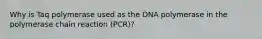 Why is Taq polymerase used as the DNA polymerase in the polymerase chain reaction (PCR)?