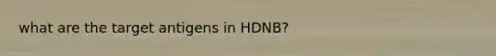 what are the target antigens in HDNB?