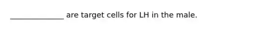 ______________ are target cells for LH in the male.